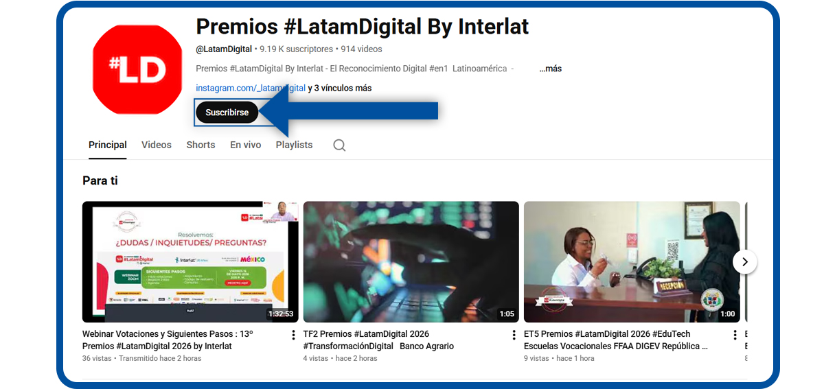 Los Premios #LatamDigital son el reconocimiento Digital #1 de Latinoamérica liderada por Interlat. 
